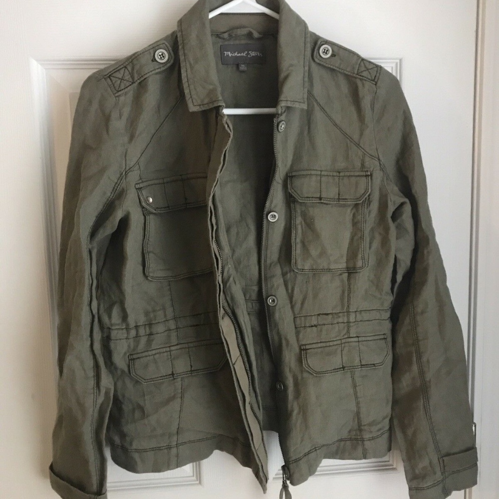 Michael Stars Green Linen Jacket XS